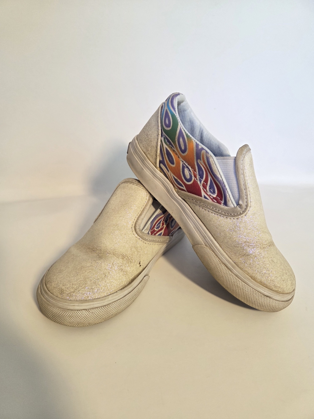 Vans sparkle color with flame detail - Toddler size 9